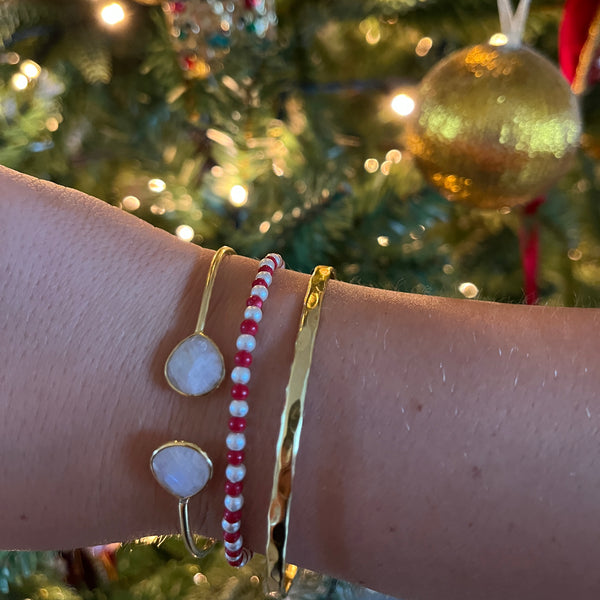 Coral and Pearl Friendship Bracelet