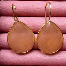 Load image into Gallery viewer, Peach Moonstone Statement Earrings
