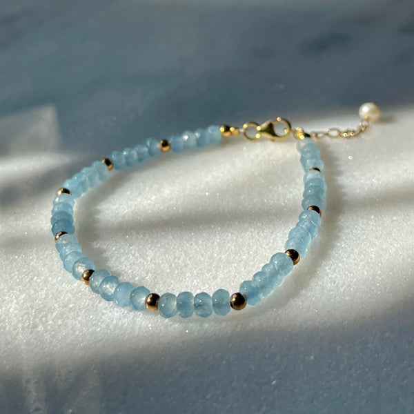 Chalcedony & Gold Vermeil Bead Friendship Bracelet