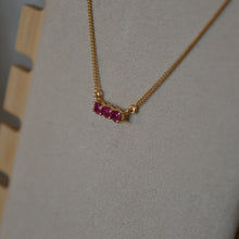 Load image into Gallery viewer, Ruby Trilogy Necklace - Gold
