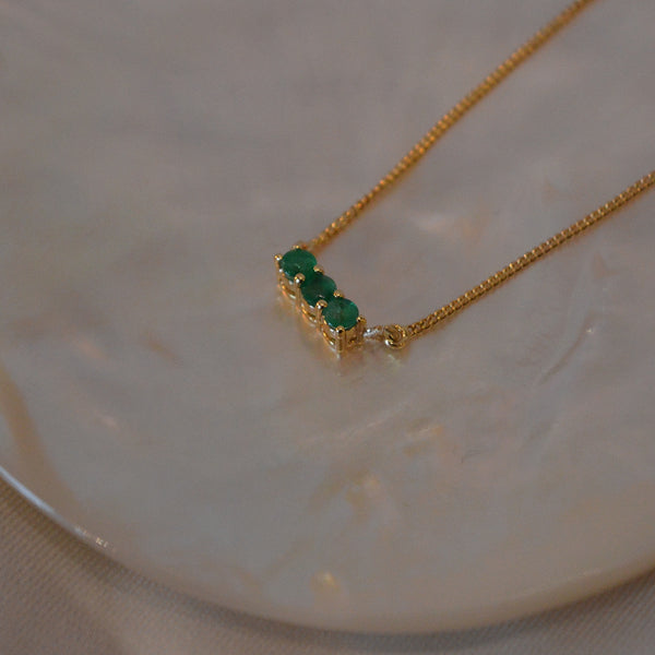 Emerald Trilogy Necklace - Gold