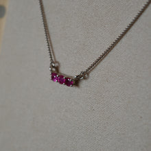 Load image into Gallery viewer, Ruby Trilogy Necklace - Silver
