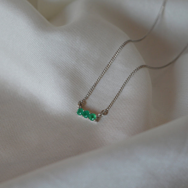 Emerald Trilogy Necklace - Silver