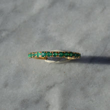Load image into Gallery viewer, Green Onyx Half-Eternity Stacking Ring
