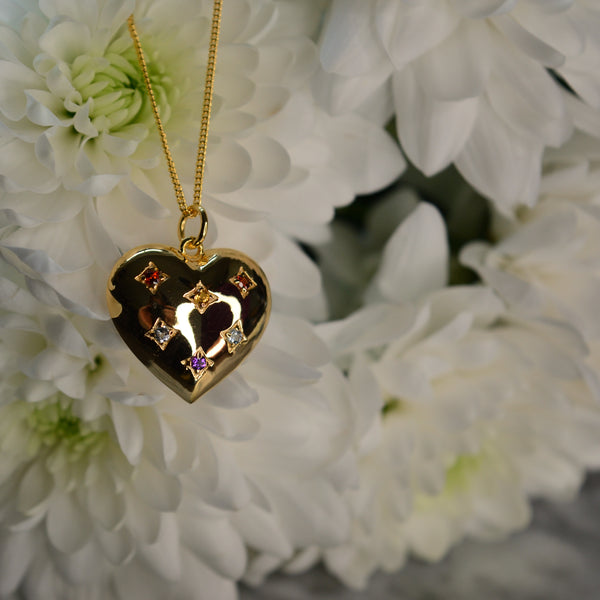 Multi Shade Heart Necklace