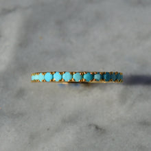 Load image into Gallery viewer, Turquoise Half-Eternity Ring
