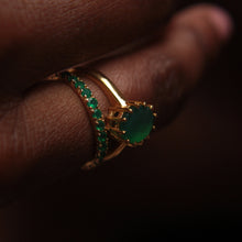 Load image into Gallery viewer, Green Onyx Half-Eternity Stacking Ring
