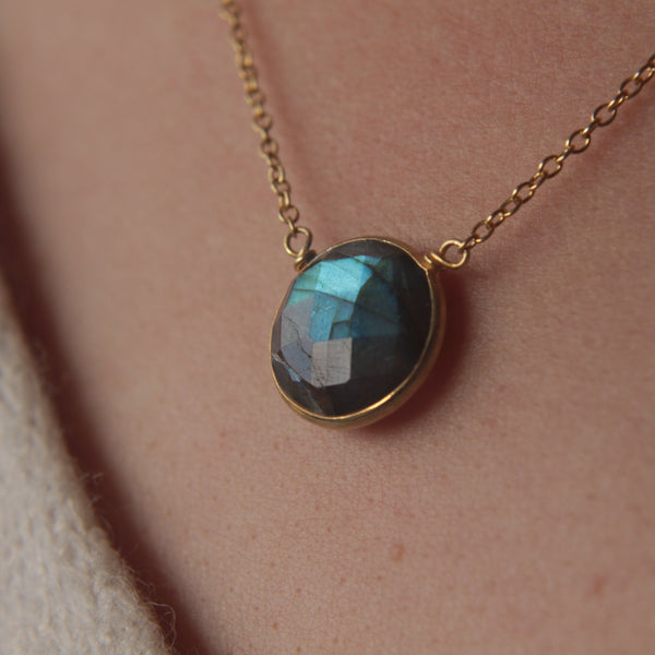 Labradorite Bezel Set Necklace