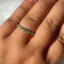 Load image into Gallery viewer, Turquoise &amp; White Topaz Half-Eternity Ring
