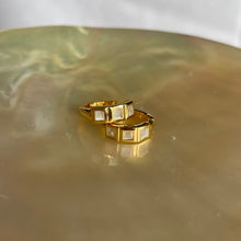 Load image into Gallery viewer, Moonstone Huggie Earrings - Gold
