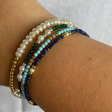 Load image into Gallery viewer, Emerald &amp; Freshwater Pearl Friendship Bracelet

